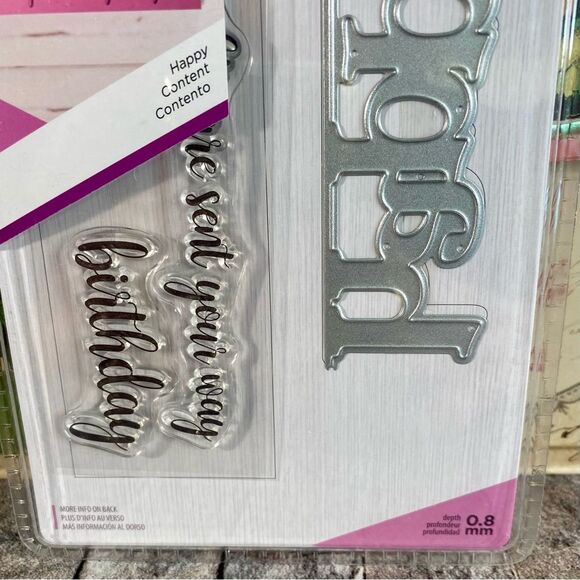 Gemini Crafters Companion Happy Stamp Die Set 3.8 by 1.2 Card Making Scrapbooks - Picture 3 of 4